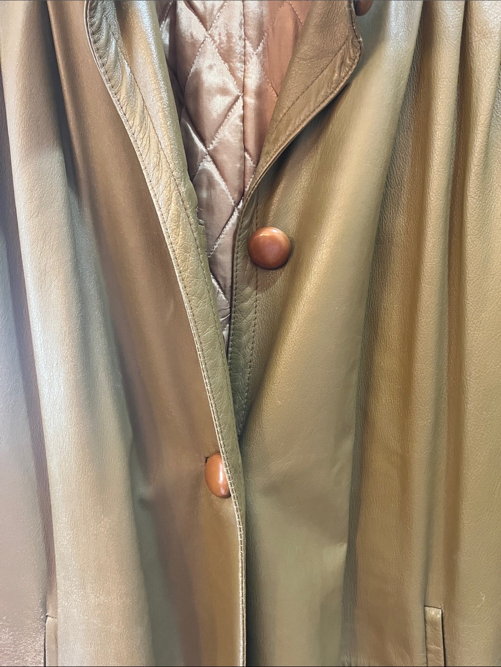 Dior Olive Green Leather Trench Coat - Picture 2 of 9